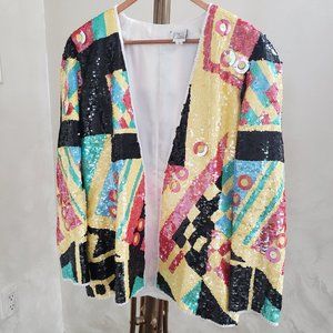 Multi-color sequin jacket